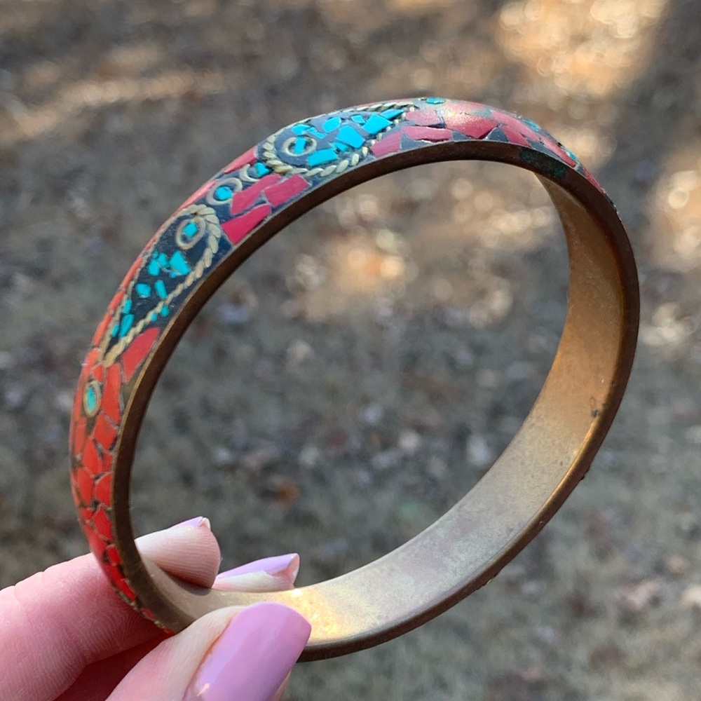 Mosaic Stone Bangle - Picture 4 of 10
